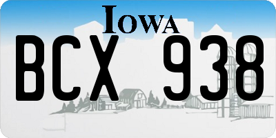 IA license plate BCX938