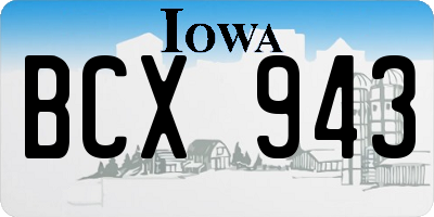 IA license plate BCX943
