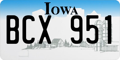 IA license plate BCX951