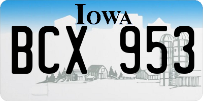 IA license plate BCX953