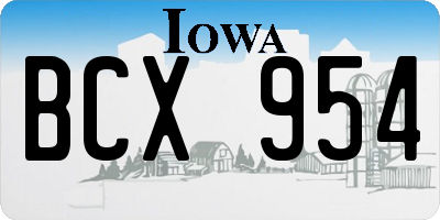 IA license plate BCX954