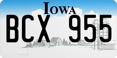 IA license plate BCX955