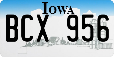 IA license plate BCX956
