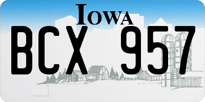 IA license plate BCX957