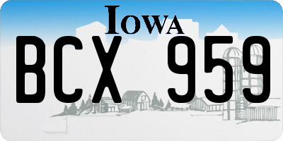IA license plate BCX959