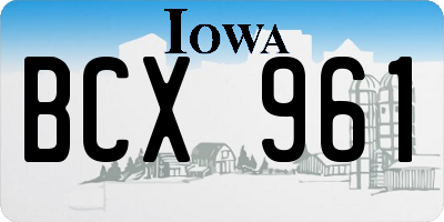IA license plate BCX961