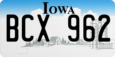 IA license plate BCX962