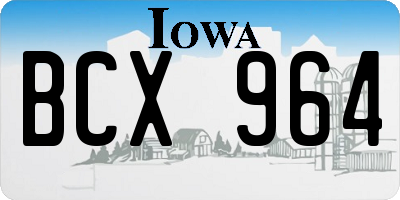 IA license plate BCX964