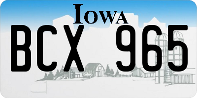 IA license plate BCX965
