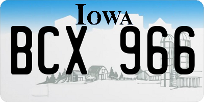 IA license plate BCX966