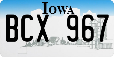 IA license plate BCX967