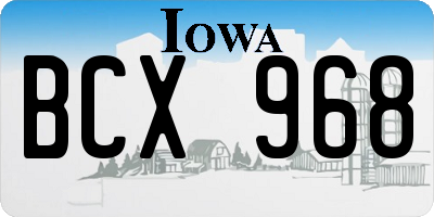 IA license plate BCX968