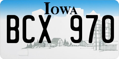 IA license plate BCX970