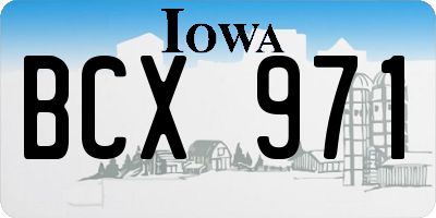IA license plate BCX971
