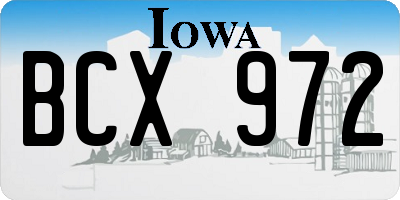 IA license plate BCX972