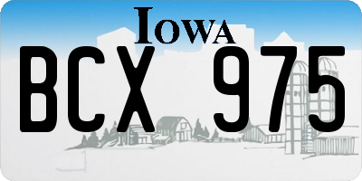 IA license plate BCX975