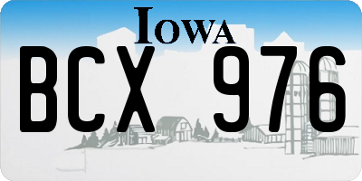 IA license plate BCX976