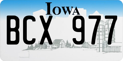IA license plate BCX977