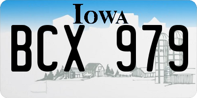 IA license plate BCX979
