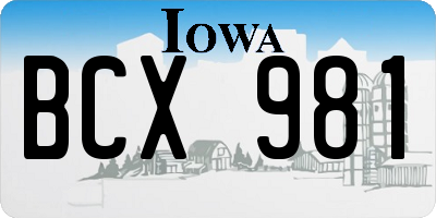 IA license plate BCX981