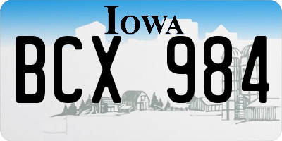 IA license plate BCX984