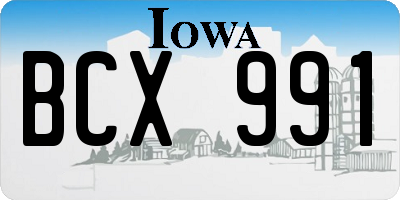 IA license plate BCX991