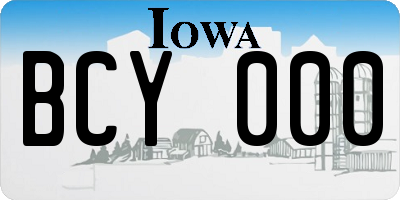 IA license plate BCY000