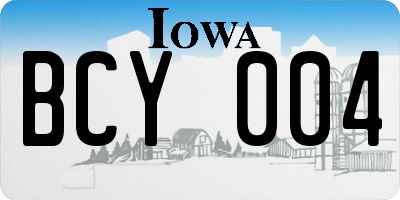 IA license plate BCY004