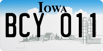 IA license plate BCY011