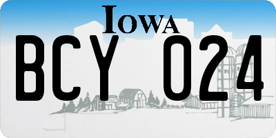 IA license plate BCY024