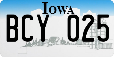 IA license plate BCY025