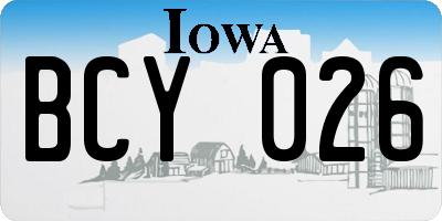 IA license plate BCY026