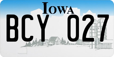 IA license plate BCY027