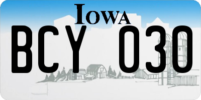 IA license plate BCY030