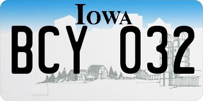 IA license plate BCY032