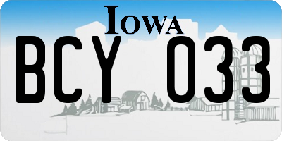IA license plate BCY033