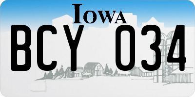 IA license plate BCY034