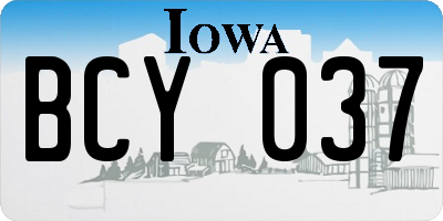 IA license plate BCY037