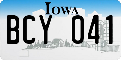 IA license plate BCY041