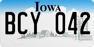 IA license plate BCY042