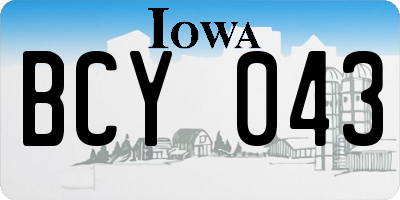 IA license plate BCY043