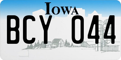 IA license plate BCY044