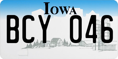 IA license plate BCY046