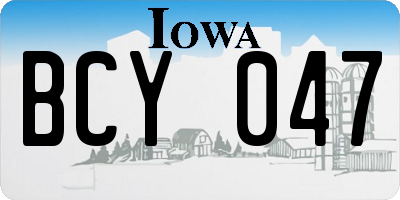 IA license plate BCY047