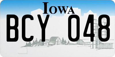 IA license plate BCY048