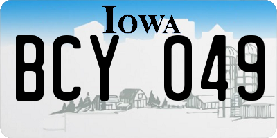 IA license plate BCY049
