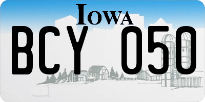 IA license plate BCY050