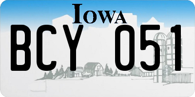 IA license plate BCY051