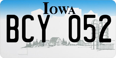 IA license plate BCY052