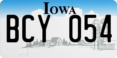 IA license plate BCY054